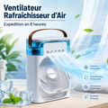 Mini Rafraîchisseur d'Air 3 en 1 – Ventilateur, Brumisateur & Veilleuse LED