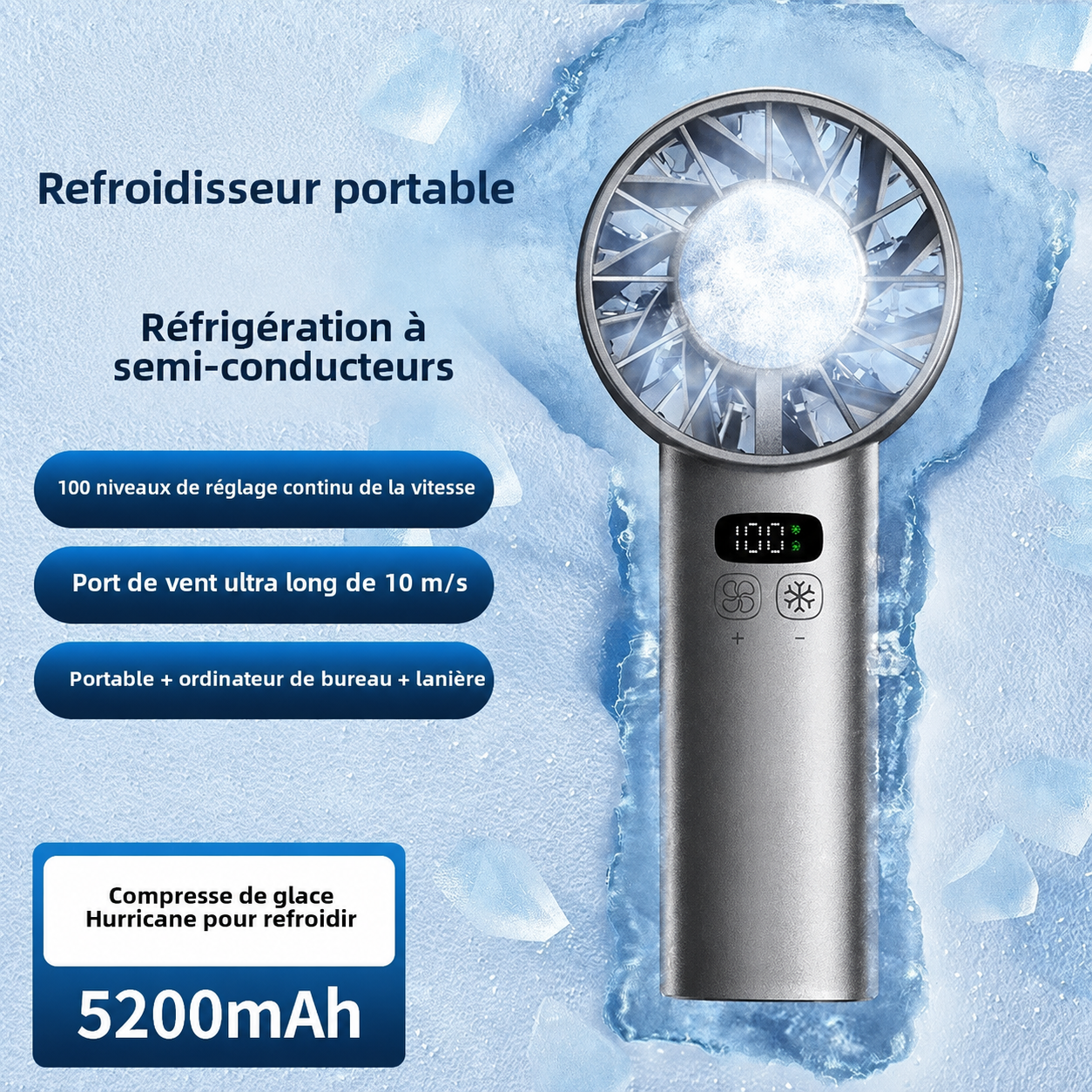 Ventilateur Turbo Portable Airzio – Refroidissement Rapide & Pliable