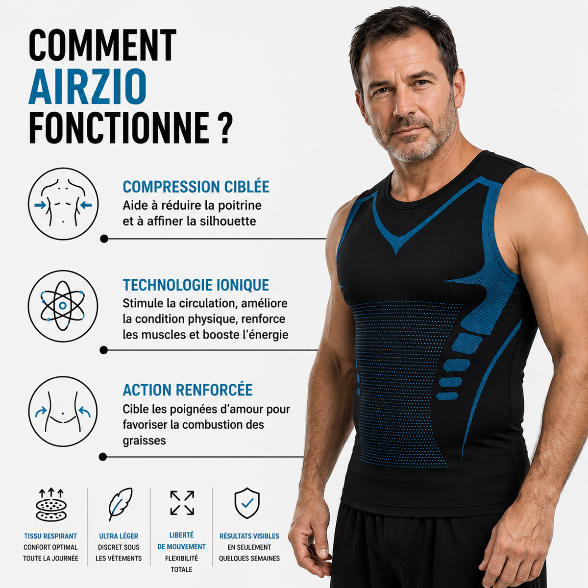 Airzio Sculpt-Tank — Débardeur de compression homme